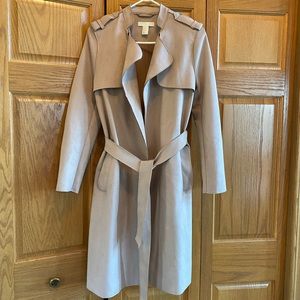 H&M Blush Suede Trench Coat